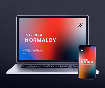 Meditation app screen on laptop and phone